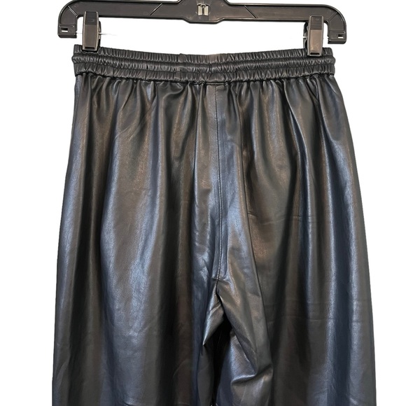 NWT, BLANK NYC Black Faux Leather Jogger Pants Drawstring, Sz 26 - Picture 7 of 15